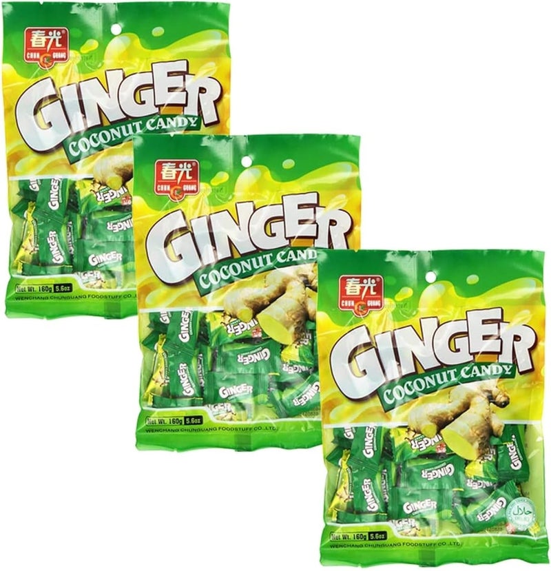 Chun Guang Ginger Coconut Candy - 3 Pack - Image 1